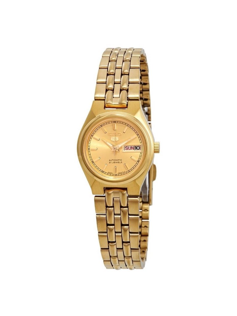 Nwt Seiko Series 5 Automatic Gold Dial Ladies Watch
